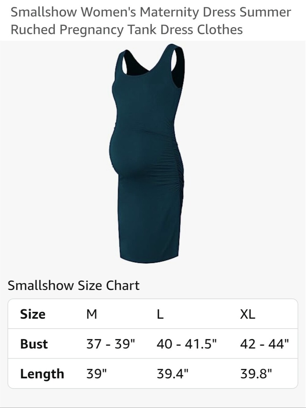 Ruched Maternity Dress Stretchy Teal